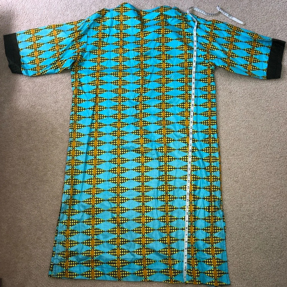 Handmade Akosombo Textiles African Traditional Tribal Dress Kafta - Picture 3 of 5